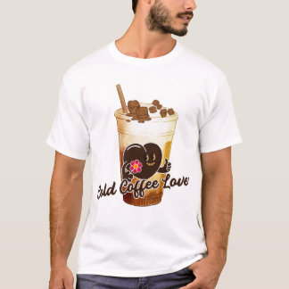 Katze Kawaii Anime Retro Kaltkaffee-Liebhaber T-Shirt
