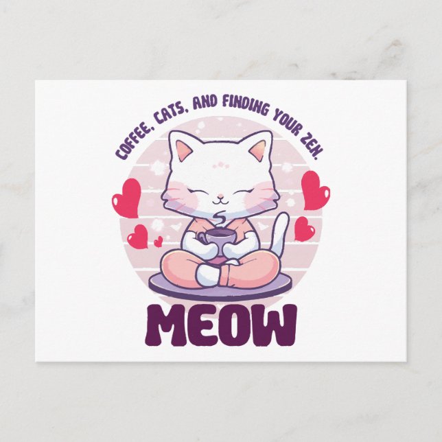 Katze - Kawaii Postkarte (Vorderseite)