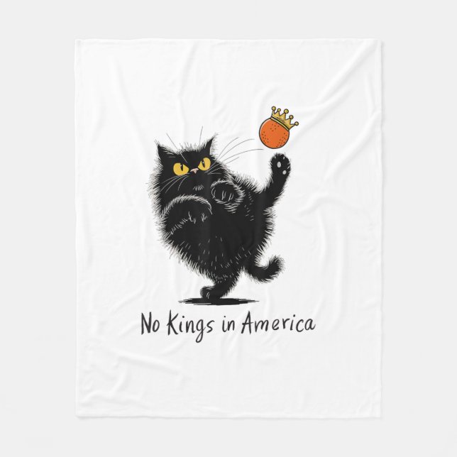 Katze Keine Könige In Amerika Wir Das Volk Politis Fleecedecke (Vorderseite)