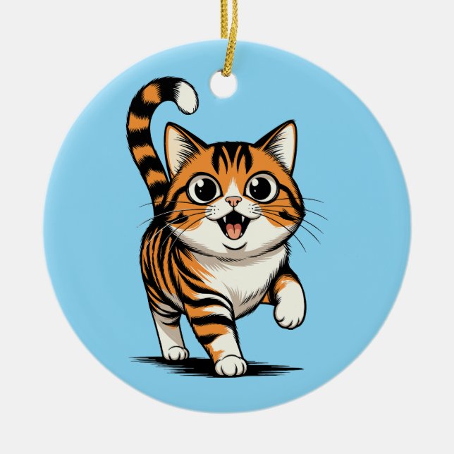 Katze Keramik Ornament (Vorne)