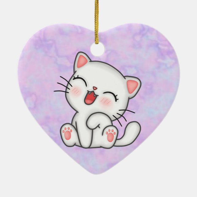 Katze Keramik Ornament (Hinten)