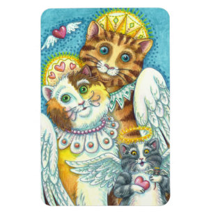 KATZE, KITTEN & MAUSANGELN IN HEAVEN, HALO & WINGS MAGNET