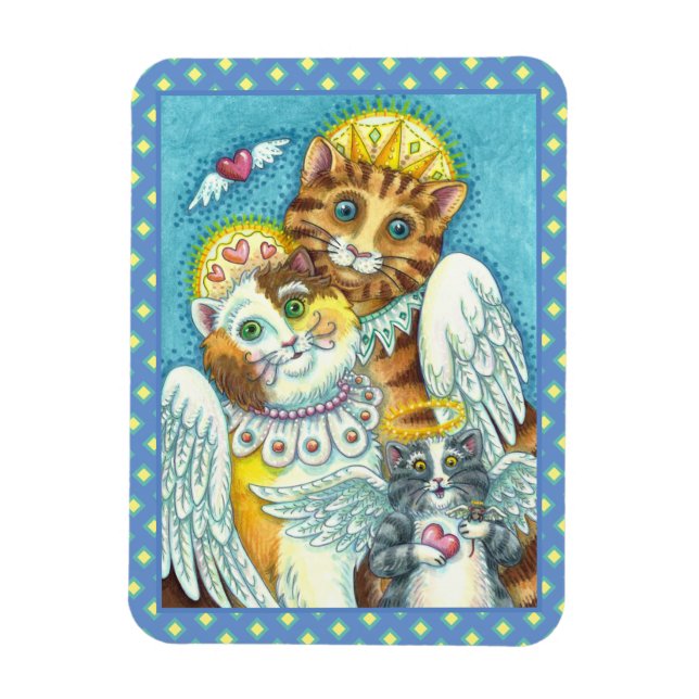 KATZE, KITTEN & MAUSANGELN IN HEAVEN, HALO & WINGS MAGNET (Vertikal)