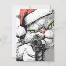Katze Kitty hat lustige Weihnachtskarten mit einer