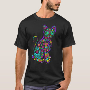 Katze Kitty Kätzchen Pfoten Zucker Schädel Calaver T-Shirt