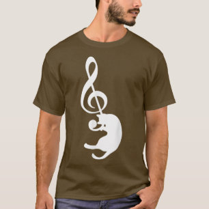 Katze Kitty spielt Musik Schlüssel Piano Musiker K T-Shirt