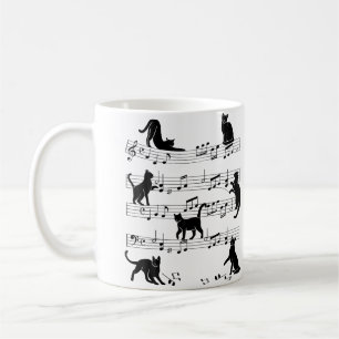 Katze Kitty spielt Musikschlüssel Klavier Musiker Kaffeetasse