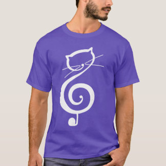 Katze Kittyreble Notenschlüssel Lustige Katzennoti T-Shirt