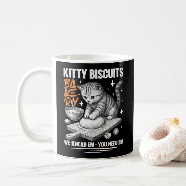 Katze Kneten Baker Kitty Biscuits Wir Knead Em You Kaffeetasse (Mit Donut)