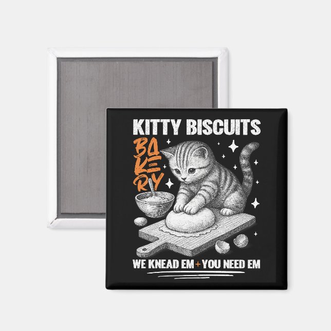 Katze Kneten Baker Kitty Biscuits Wir Knead Em You Magnet (Vorderseite/Rückseite)