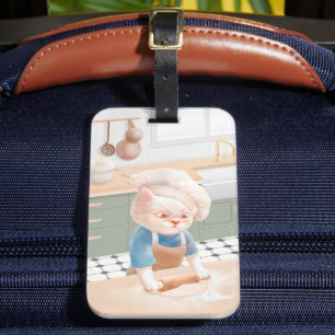 Katze Koch Backen in der Küche Gepäckanhänger