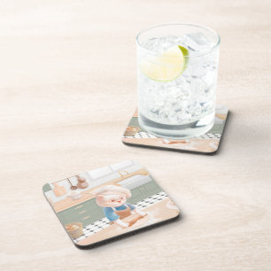 Katze Koch Backen in der Küche Getränkeuntersetzer