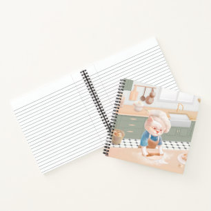 Katze Koch Backen in der Küche Notizbuch