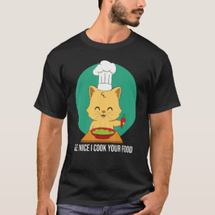 Katze Kochen Kulinarisches Rezept Restaurant Koch T-Shirt