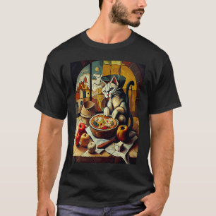 Katze kocht Apfelkuchen T-Shirt