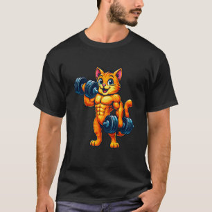Katze Kraftdreikampf Gewichtheben Fitnessstudio Tr T-Shirt