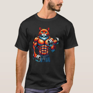 Katze Kraftdreikampf Gewichtheben Fitnessstudio Tr T-Shirt