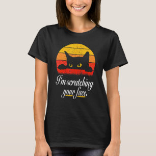 Katze kratzt Vintage-Achtziger-Jahre-Stil-Kitty Re T-Shirt