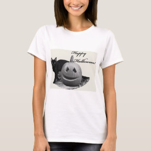 Katze & Kürbis Frohe Halloween T-Shirt
