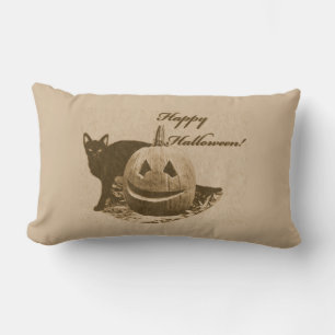 Katze & Kürbis Frohes Halloween Lendenkissen