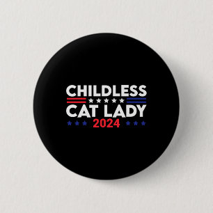 Katze Lady 2024 Gesinnte politische Wahlen Demokra Button