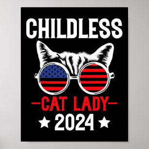 Katze Lady 2024 Gesinnte politische Wahlen Demokra Poster