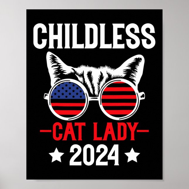 Katze Lady 2024 Gesinnte politische Wahlen Demokra Poster (Vorne)