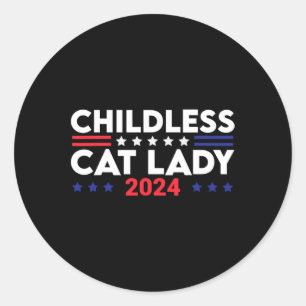 Katze Lady 2024 Gesinnte politische Wahlen Demokra Runder Aufkleber