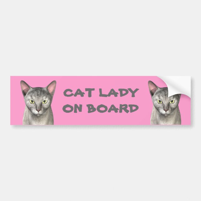 Katze Lady an Bord Autoaufkleber (Vorne)