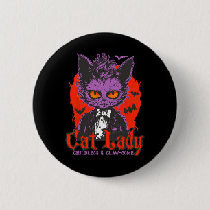Katze Lady Halloween Feminist Kinderlose Katze Lad Button