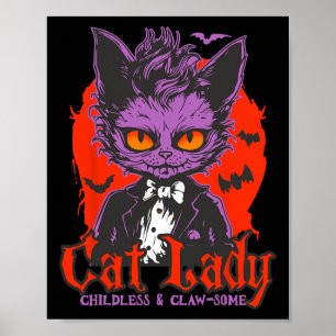 Katze Lady Halloween Feminist Kinderlose Katze Lad Poster