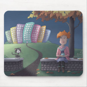 Katze Lady im Park Maus Pad Mousepad