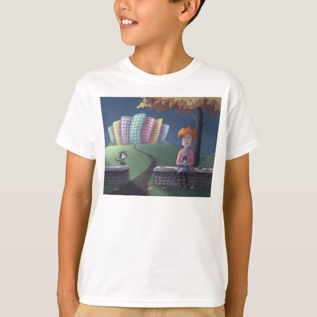 Katze Lady im Park T - Shirt (Vorderseite)