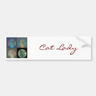 Katze Lady Multi Cats Sitzen Thunder_Cove Autoaufkleber