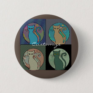 Katze Lady Multi Cats Sitzen Thunder_Cove Button