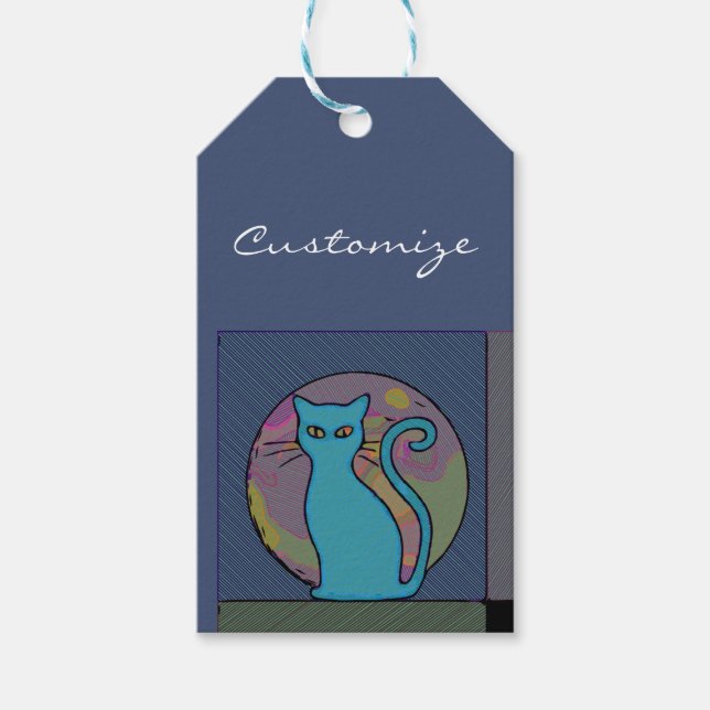 Katze Lady Multi Cats Sitzen Thunder_Cove Geschenkanhänger (Vorderseite)