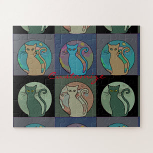 Katze Lady Multi Cats Sitzen Thunder_Cove Puzzle