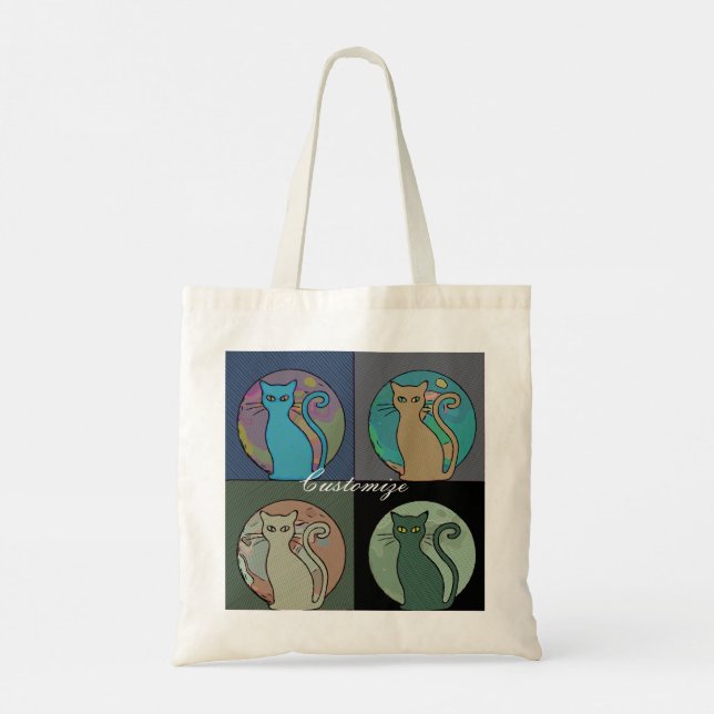 Katze Lady Multi Cats Sitzen Thunder_Cove Tragetasche (Rückseite)