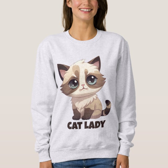 Katze Lady - Sweatshirt (Vorderseite)