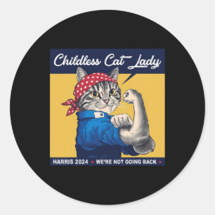 Katze Lady Wir gehen nicht zurück Kamala Harris 20 Runder Aufkleber