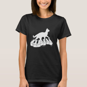 Katze läuft auf Klavier Katze spielt Klavier Lusti T-Shirt