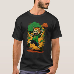 Katze Leprechaun Basketball St Patricks Tag Sport T-Shirt