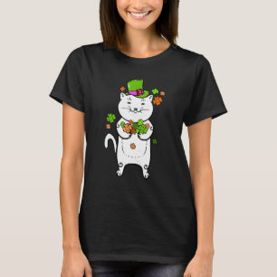 Katze Leprechaun Katze Kleeblatt St. Patrick's Tag T-Shirt