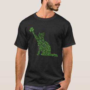 Katze Leprechaun  Katze  Kleeblatt St Patricks Tag T-Shirt
