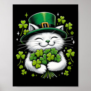 Katze Leprechaun Kleeblatt St. Patricks Tag Frauen Poster