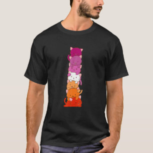 Katze Lgb Lesbenflagge Katzen Lgbq Pride Monat T-Shirt
