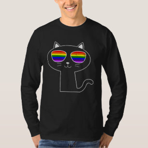 Katze LGBT Schwul Lesbisch Sonnenbrille T-Shirt