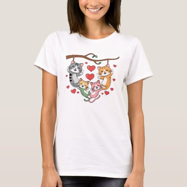Katze Liebe T-Shirt (Vorderseite)