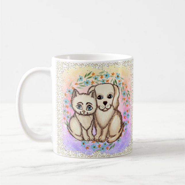 Katze Lieben Hund Kaffeetasse (Links)