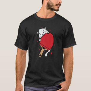 Katze liebt Tischtennis Sport Hobby Haustier T-Shirt